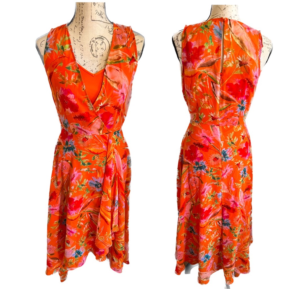 Calvin Klein orange floral dress